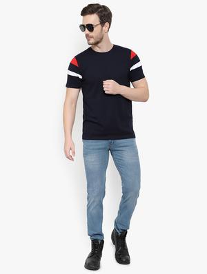 navy blue taped t-shirt - 17189087 - Standard Image - 4