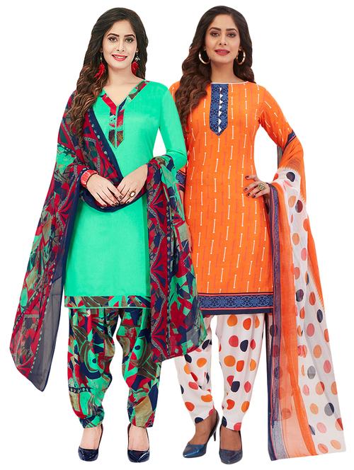 multi colored combos unstitched suit - 17189103 - Standard Image - 1