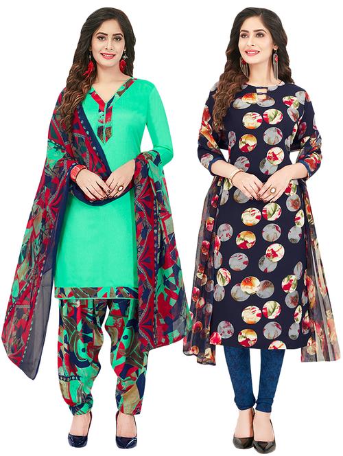 multi colored combos unstitched suit - 17189128 - Standard Image - 1