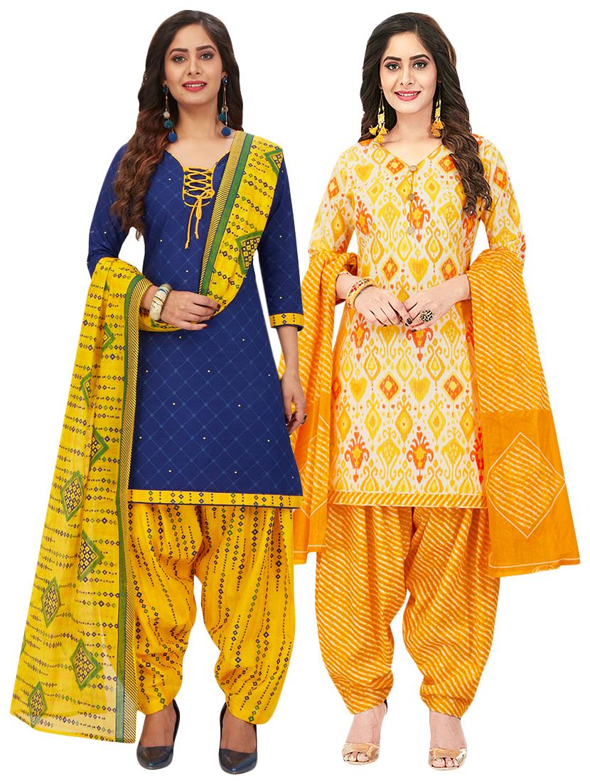 multi colored combos unstitched suit - 17189138 - Zoom Image - 1