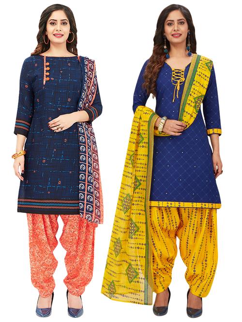 multi colored combos unstitched suit - 17189164 - Standard Image - 1