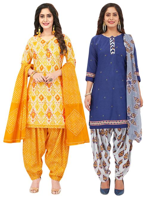 multi colored combos unstitched suit - 17189302 - Standard Image - 1