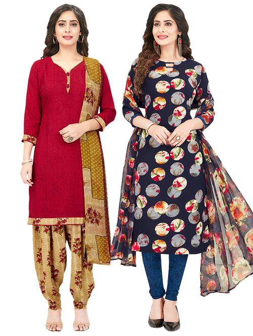 multi colored combos unstitched suit - 17189634 - Standard Image - 1