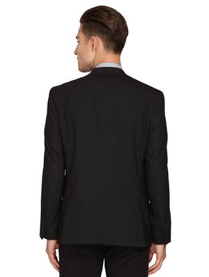 black solid single breasted casual blazer - 17190043 - Standard Image - 3