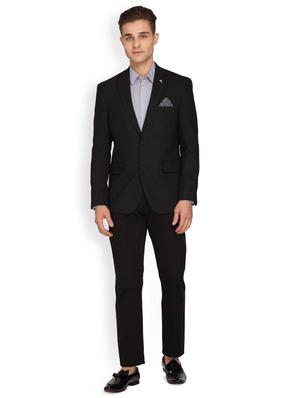 black solid single breasted casual blazer - 17190043 - Standard Image - 4