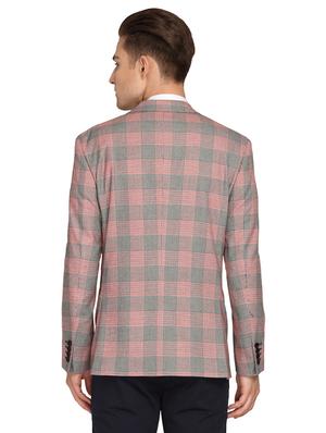 pink checkered single breasted casual blazer - 17190046 - Standard Image - 3