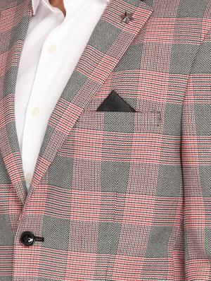 pink checkered single breasted casual blazer - 17190046 - Standard Image - 5
