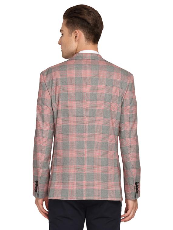pink checkered single breasted casual blazer - 17190046 - Zoom Image - 3