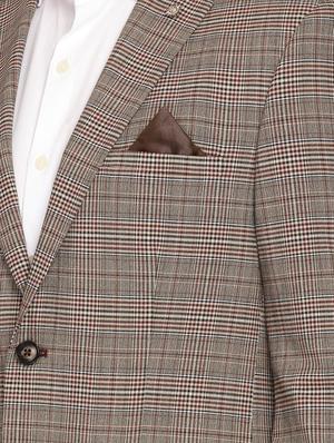 brown checkered single breasted casual blazer - 17190051 - Standard Image - 5