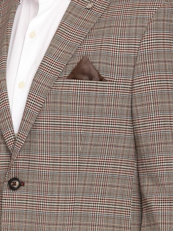 brown checkered single breasted casual blazer - 17190051 - Zoom Image - 5