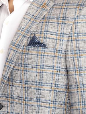 grey checkered single breasted casual blazer - 17190094 - Standard Image - 5
