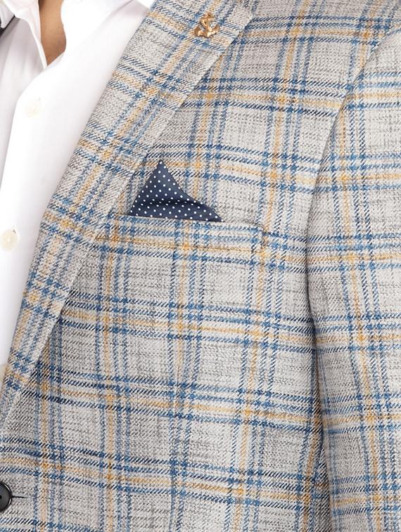 grey checkered single breasted casual blazer - 17190094 - Zoom Image - 5