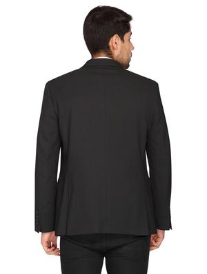 black solid single breasted casual blazer - 17190098 - Standard Image - 3