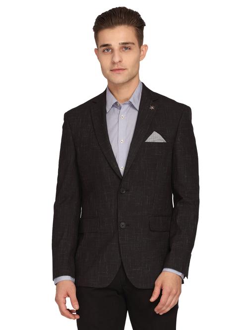 black self design single breasted casual blazer - 17190101 - Standard Image - 1