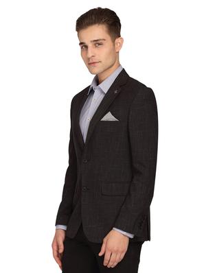 black self design single breasted casual blazer - 17190101 - Standard Image - 2