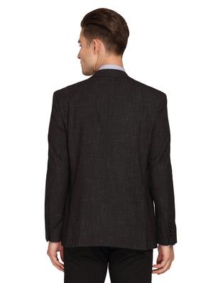black self design single breasted casual blazer - 17190101 - Standard Image - 3
