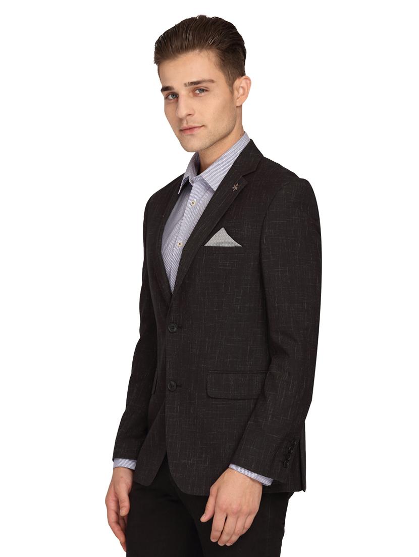 black self design single breasted casual blazer - 17190101 - Zoom Image - 2