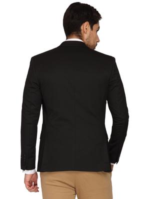 black solid single breasted casual blazer - 17190117 - Standard Image - 3