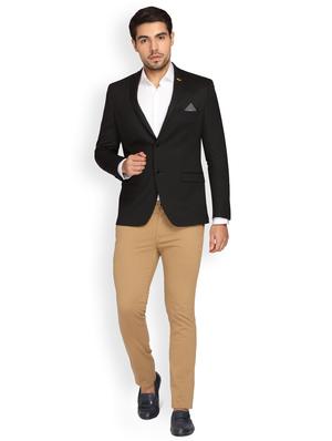 black solid single breasted casual blazer - 17190117 - Standard Image - 4