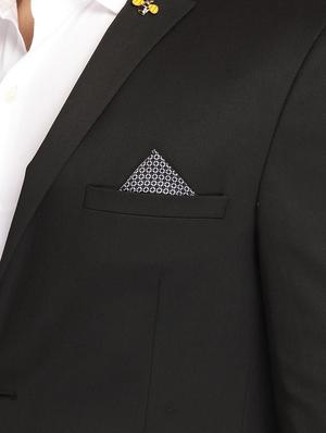 black solid single breasted casual blazer - 17190117 - Standard Image - 5