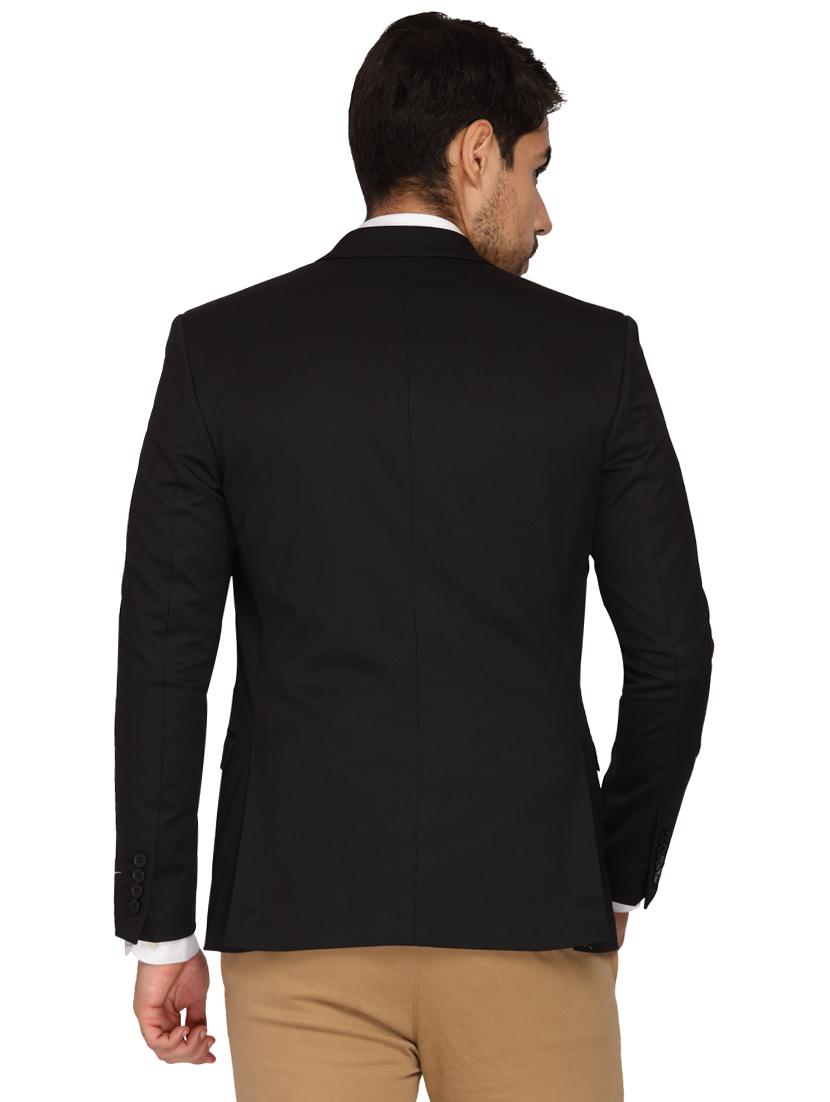 black solid single breasted casual blazer - 17190117 - Zoom Image - 3