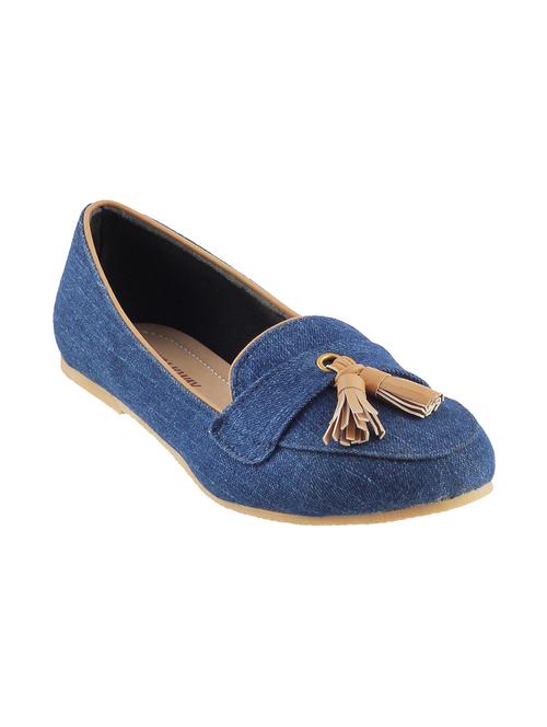 blue slip on ballerinas - 17190366 - Standard Image - 1