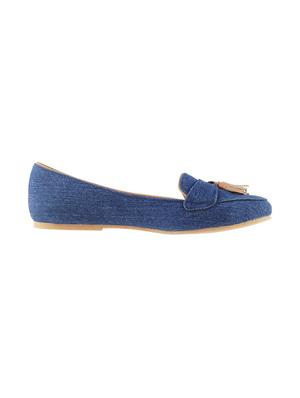 blue slip on ballerinas - 17190366 - Standard Image - 2