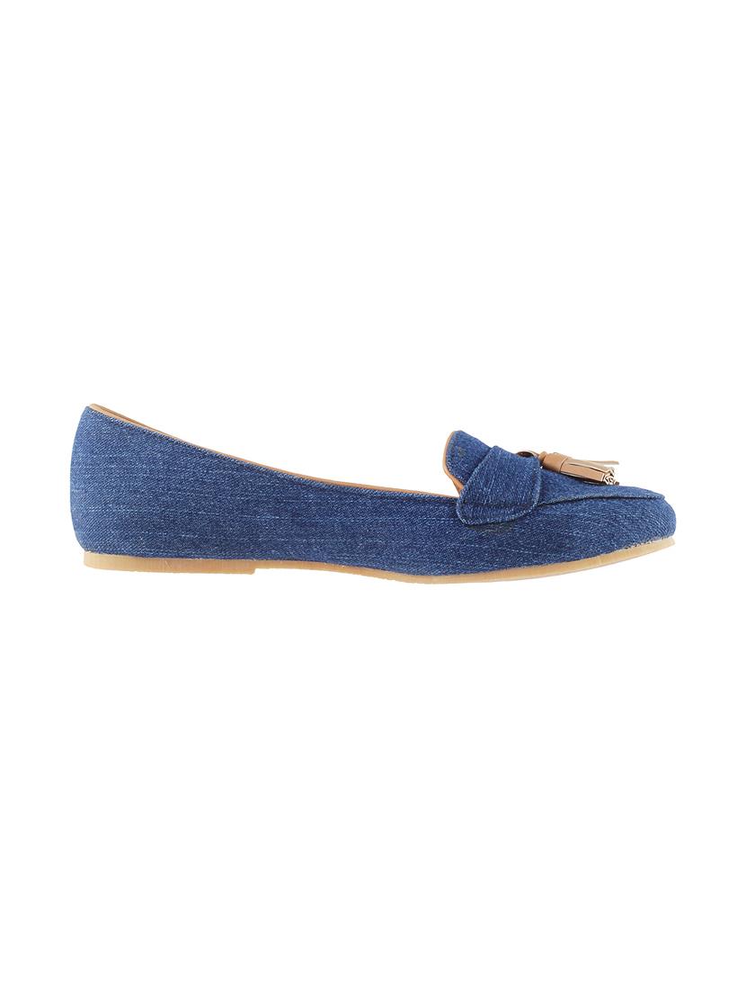 blue slip on ballerinas - 17190366 - Zoom Image - 2