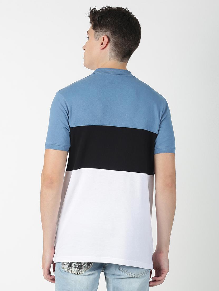 multi color block polo t-shirt - 17190739 - Zoom Image - 3