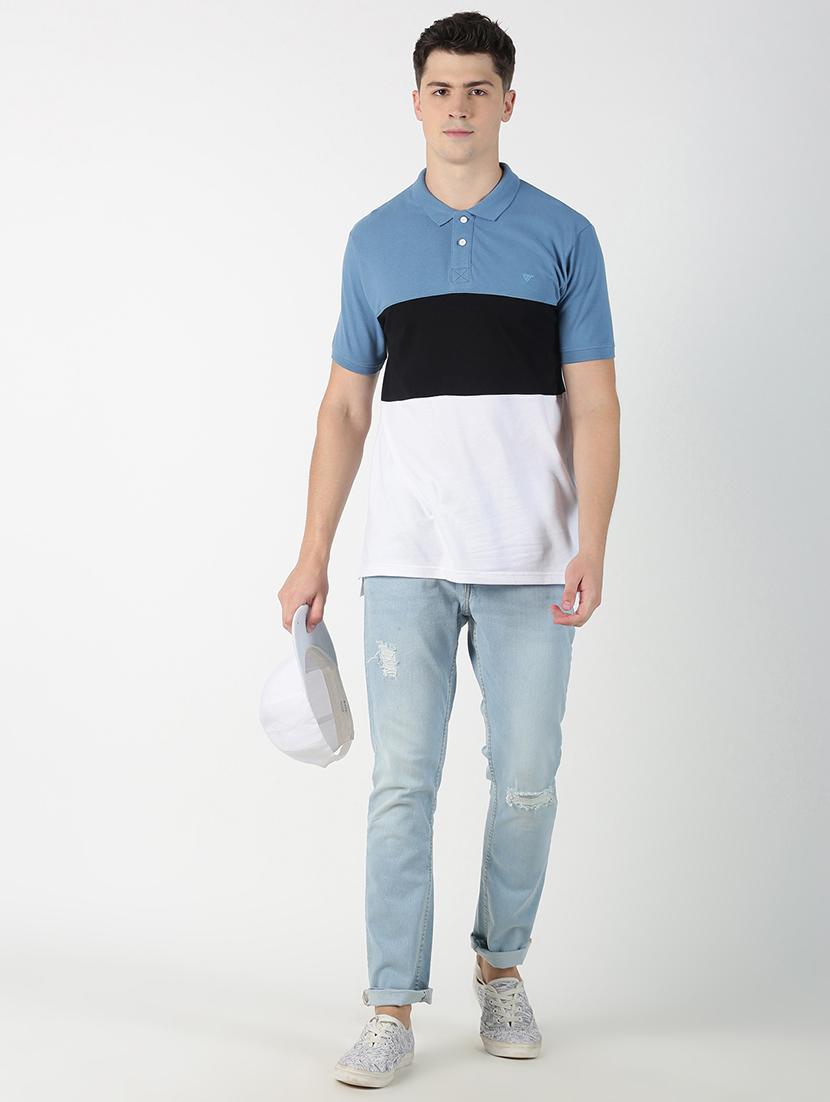 multi color block polo t-shirt - 17190739 - Zoom Image - 4