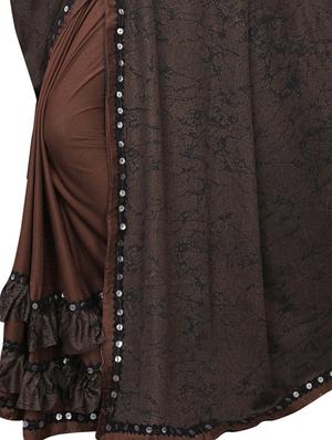 ruffle half & half saree with blouse - 17190885 - Standard Image - 3