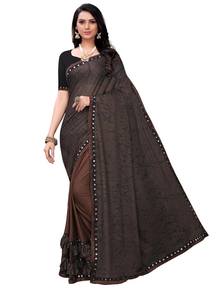 ruffle half & half saree with blouse - 17190885 - Zoom Image - 1