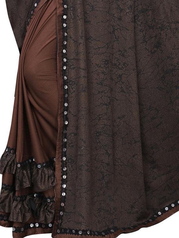 ruffle half & half saree with blouse - 17190885 - Zoom Image - 3