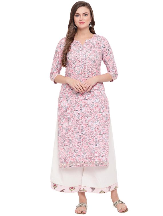 printed kurta palazzo set - 17190902 - Zoom Image - 1