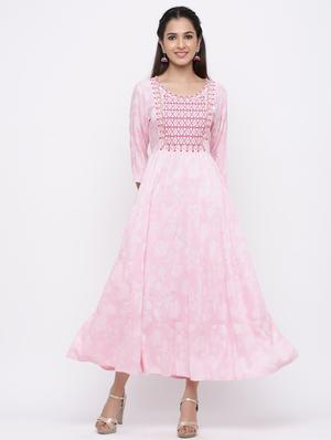 yoke embroidered tiered ethnic dress - 17191012 - Standard Image - 3
