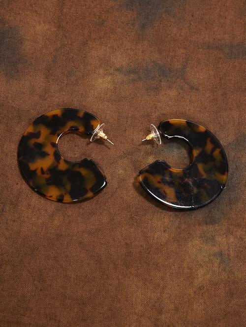 brown metal hoop earring - 17191372 - Standard Image - 1