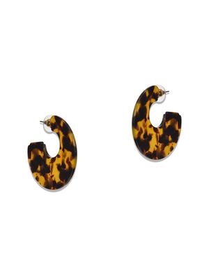 brown metal hoop earring - 17191372 - Standard Image - 2
