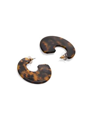 brown metal hoop earring - 17191372 - Standard Image - 3