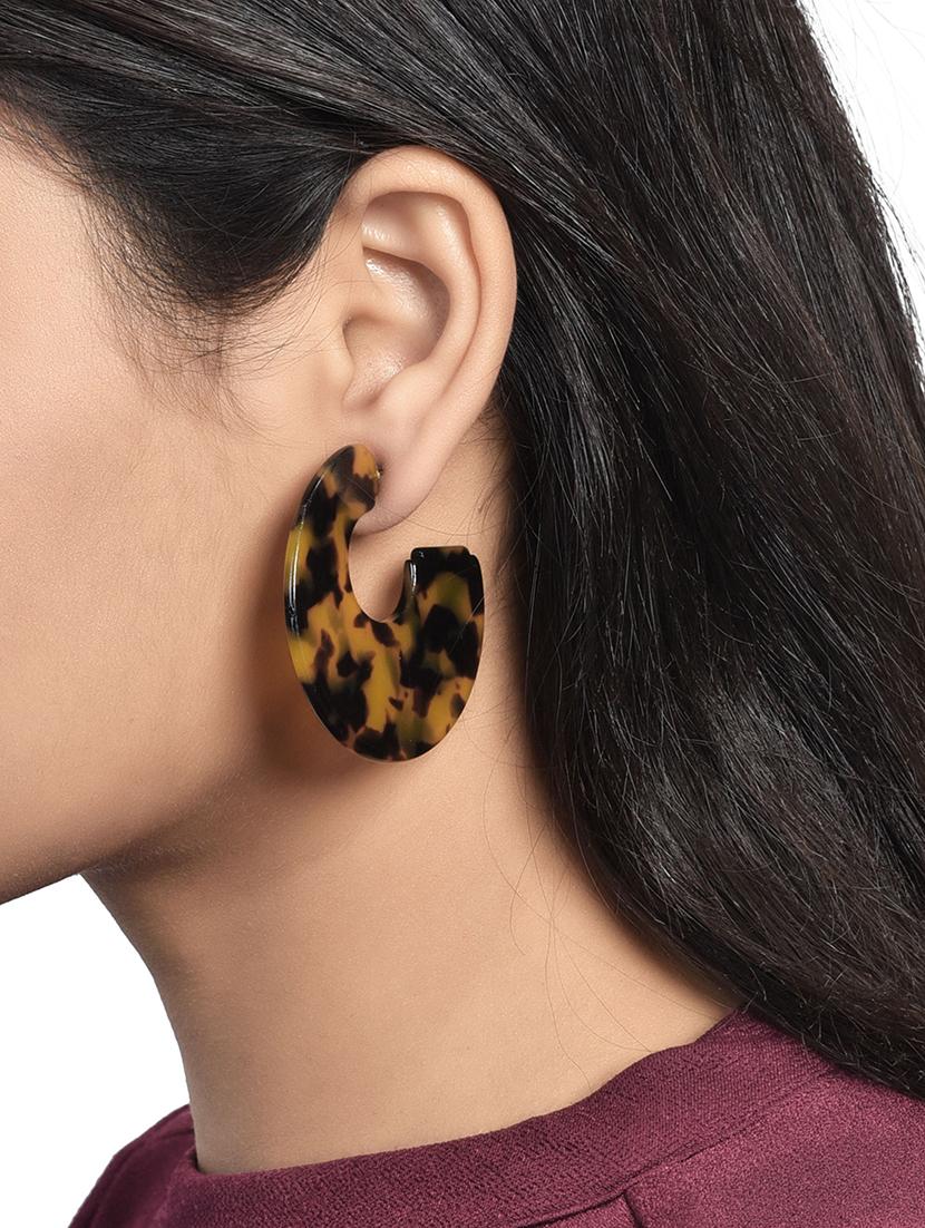 brown metal hoop earring - 17191372 - Zoom Image - 4