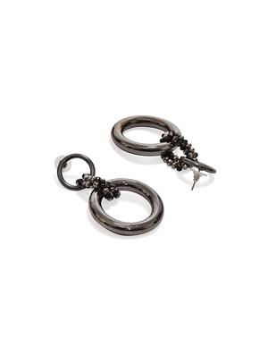 black metal drop earring - 17191380 - Standard Image - 3