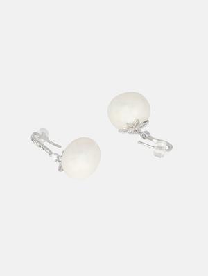 beige satin less steel drop earring - 17191411 - Standard Image - 3