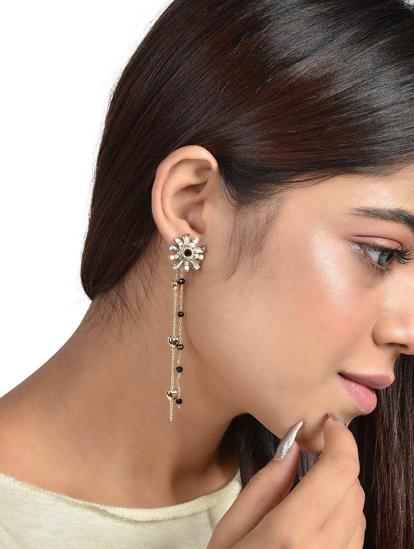 gold metal drop earring - 17191431 - Zoom Image - 4
