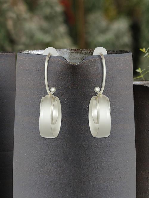 silver metal drop earring - 17191443 - Standard Image - 1