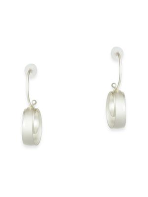 silver metal drop earring - 17191443 - Standard Image - 2