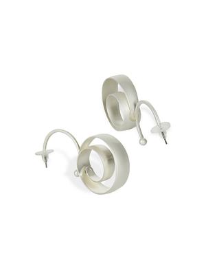 silver metal drop earring - 17191443 - Standard Image - 3