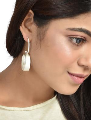 silver metal drop earring - 17191443 - Standard Image - 4