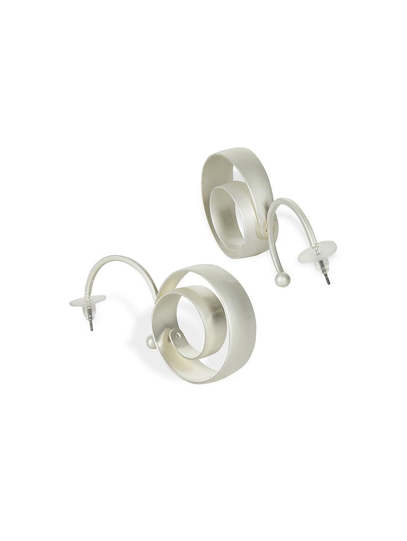 silver metal drop earring - 17191443 - Zoom Image - 3