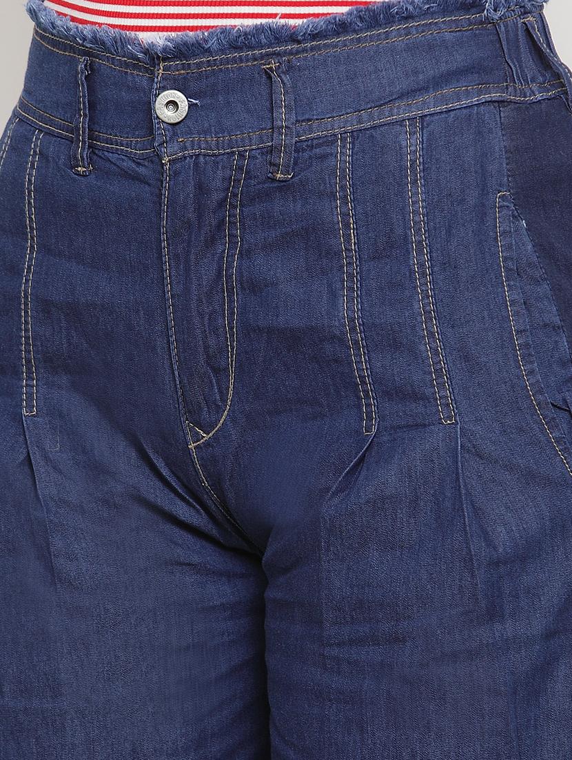 frayed detail wide leg jeans - 17191502 - Zoom Image - 5