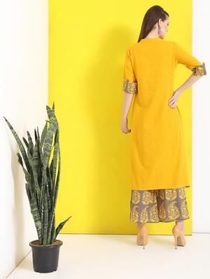 solid a-line kurta - 17191744 - Standard Image - 3