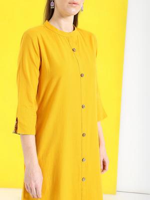 solid a-line kurta - 17191744 - Standard Image - 4
